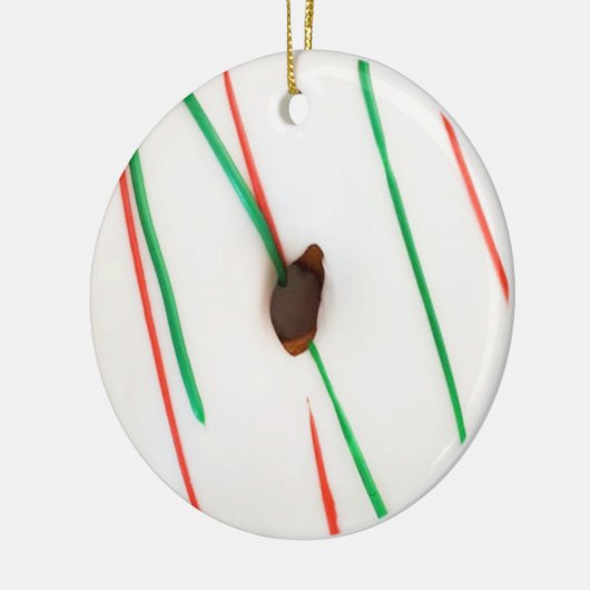 Mattierter WeihnachtsDonut Keramik Ornament (Links)