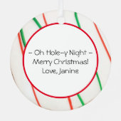 Mattierter WeihnachtsDonut Ornament Aus Metall (Rückseite)