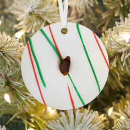 Mattierter WeihnachtsDonut Ornament Aus Metall
