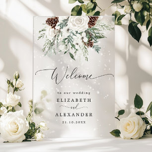 Mattierter Winter-Edle Hochzeitsempfang Acrylschild
