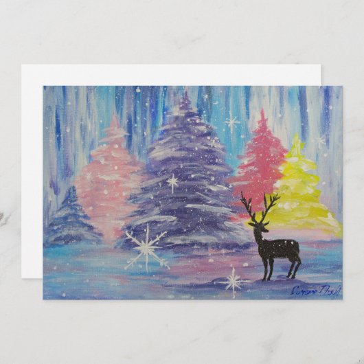 Mattierter Winter Feiertagskarte (Vorne/Hinten)