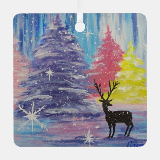 Mattierter Winter Ornament Aus Metall (Vorderseite)