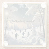 "Mattierter Wintermorgen" Glasuntersetzer (Rückseite)