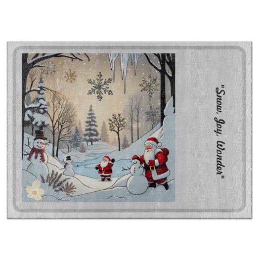 "Mattierter Wintermorgen" Schneidebrett (Vorderseite)