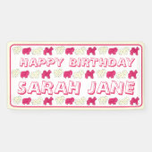 Mattierter Zirkus Tierkochen Rosa weiße Sprinklen Banner (Horizontal)