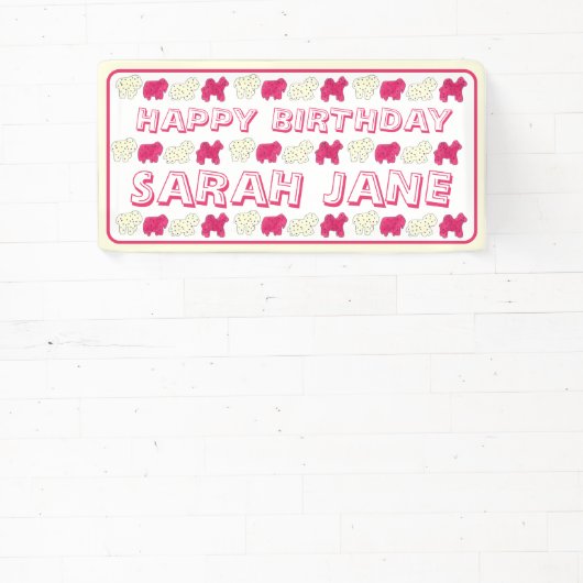 Mattierter Zirkus Tierkochen Rosa weiße Sprinklen Banner (InSitu)