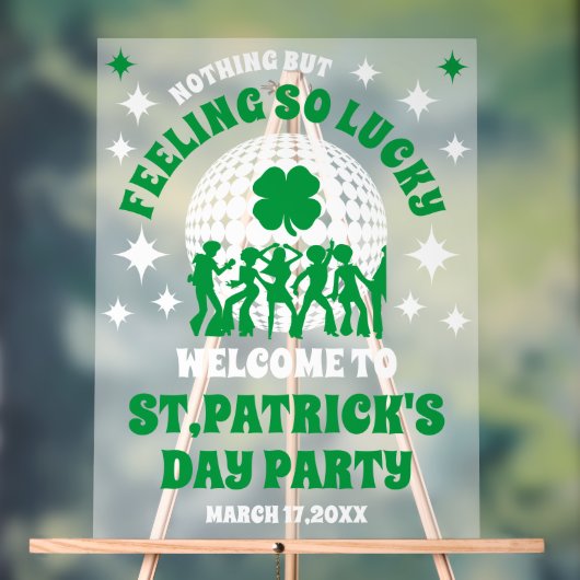 Mattiertes Acrylic St. Patrick's Day Party Sign Acrylschild (Neutral)