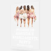 Mattiertes Acrylic White Bachelorette Begrüßungsze Acrylschild (Winkel)