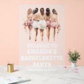 Mattiertes Acrylic White Bachelorette Begrüßungsze Acrylschild (Hochzeit)