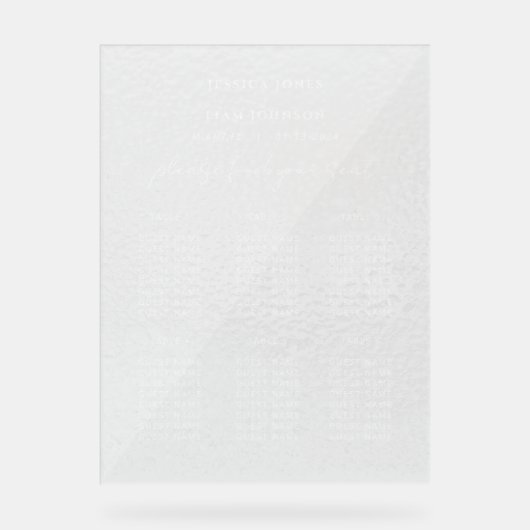 Mattiertes akryllisches Zeichen für die Hochzeitss Acrylschild (Vorderseite)