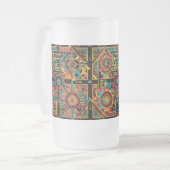 Mattiertes Aqua "Aztec Dream" 473ml Tasse aus Glas (Vorderseite Links)