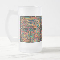 Mattiertes Aqua "Aztec Dream" 473ml Tasse aus Glas