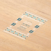 Mattiertes Aqua Ugly Sweater Weihnachtsfest Party Acryleinladungen (Ablage )