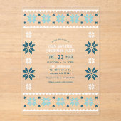 Mattiertes Aqua Ugly Sweater Weihnachtsfest Party Acryleinladungen (Vorderseite)