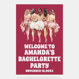 Mattiertes Bachelorette-Begrüßungszeichen Acrylschild