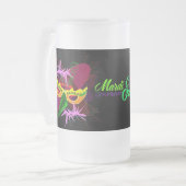 Mattiertes Bier, Soda Tasse-Mardi Gras Mattglas Bierglas (Vorderseite Links)
