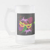 Mattiertes Bier, Soda Tasse-Mardi Gras Mattglas Bierglas (Links)