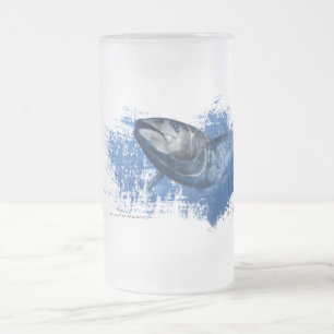 Mattiertes Bierglas des blauen Flossenthunfischs Mattglas Bierglas