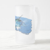 Mattiertes Bierglas des gelben Flossenthunfischs Mattglas Bierglas (VorderseiteRechts)