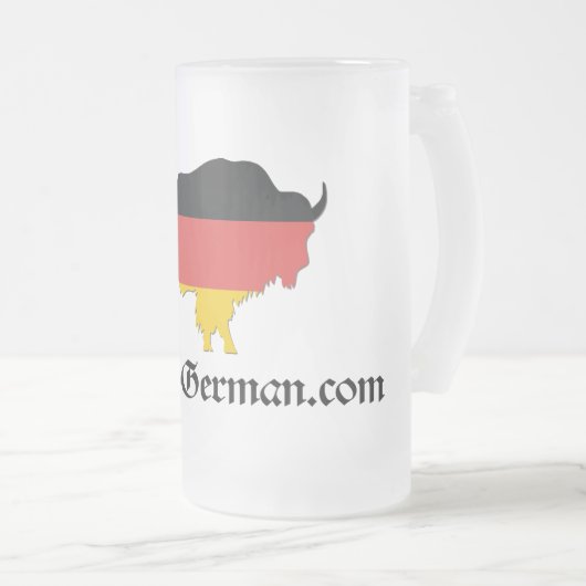 Mattiertes Bison-Bier Stein Mattglas Bierglas (VorderseiteRechts)