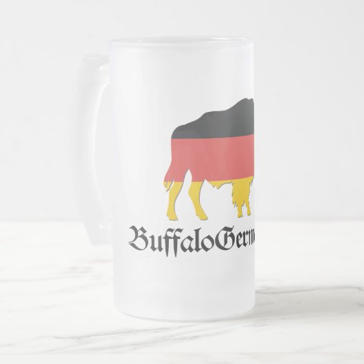 Mattiertes Bison-Bier Stein Mattglas Bierglas (Vorderseite Links)