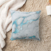 Mattiertes blaues Marmorkissen Kissen (Decke)