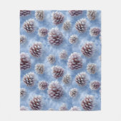 Mattiertes Blaues Pinecones Muster Kissen Fleecedecke (Vorderseite)