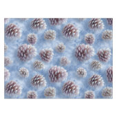 Mattiertes Blaues Pinecones Muster Kissen Tischdecke (Vorderseite (Horizontal))