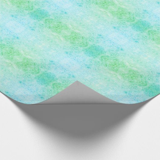 Mattiertes blaues und grünes Design Geschenkpapier (Ecke)