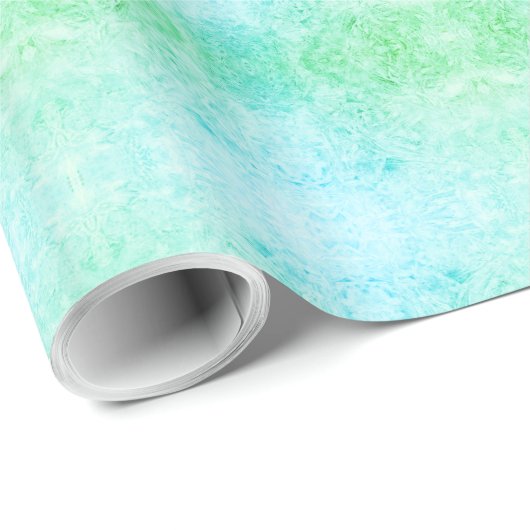 Mattiertes blaues und grünes Design Geschenkpapier (Rolleneckpunkt)