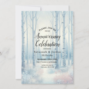 Mattiertes Blauwald-Party zum Jahrestag Einladung