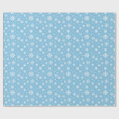 Mattiertes Blue Snowflake Wrapping Paper Geschenkpapier (Flach)