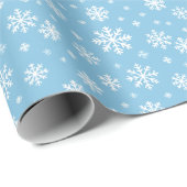 Mattiertes Blue Snowflake Wrapping Paper Geschenkpapier (Rolleneckpunkt)