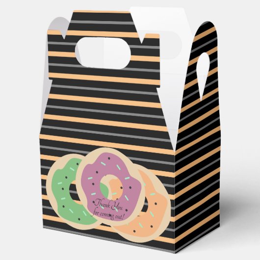 Mattiertes Donuts Halloween Stripes Gastgeschenk Geschenkschachtel (Geöffnet)