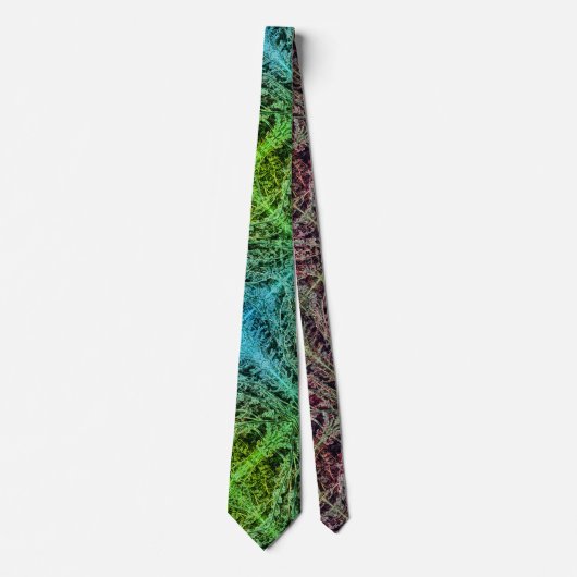 Mattiertes Farnblau-braune Blätter Muster Krawatte (Vorderseite)