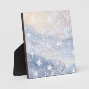 Mattiertes Fenster   Schöne Winterlandschaft mit S Fotoplatte