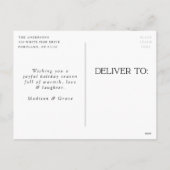 Mattiertes friedenserhaltendes Foto Feiertagspostkarte (Rückseite)