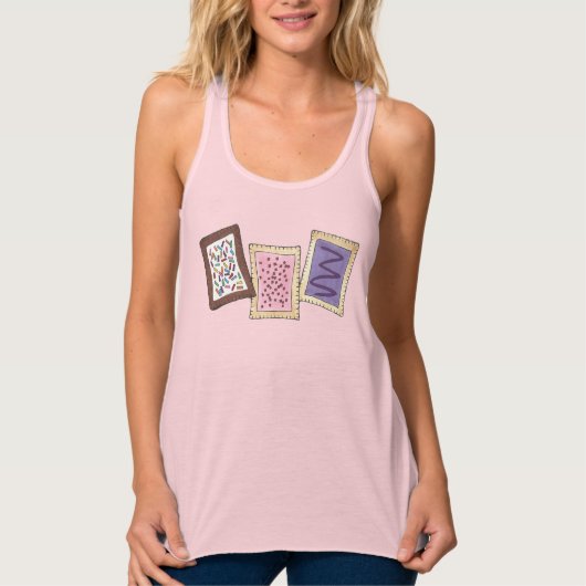 Mattiertes Frühstück Toaster Pastry Junk Food Fein Tank Top (Vorderseite)