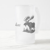 Mattiertes Glas Tasse-Gelbstein Elbe Mattglas Bierglas (VorderseiteRechts)