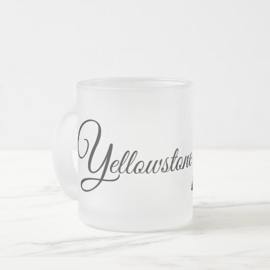Mattiertes Glass Tasse-Yellowstone Buffalo Mattglastasse (Vorderseite Links)