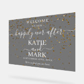 Mattiertes Glück je nach Hochzeit des Glitzer Acrylschild (Winkel)