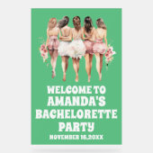 Mattiertes Grüne Akryllische Bachelorette Begrüßun Acrylschild (Vorderseite)
