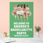 Mattiertes Grüne Akryllische Bachelorette Begrüßun Acrylschild (Hochzeit)