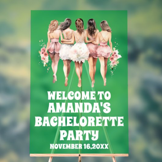 Mattiertes Grüne Akryllische Bachelorette Begrüßun Acrylschild (Neutral)