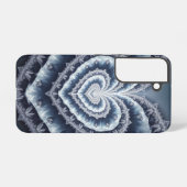 Mattiertes Herz Winter's Lace Fraktal Samsung Galaxy Hülle (Rückseite (Horizontal))