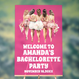 Mattiertes Hot-Pink-Acryl Bachelorette Begrüßungsz Acrylschild