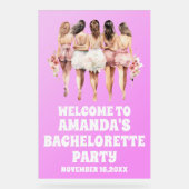 Mattiertes Lila Bachelorette Begrüßungszeichen Acrylschild (Vorderseite)