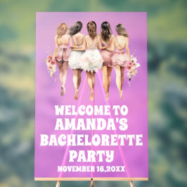 Mattiertes Lila Bachelorette Begrüßungszeichen Acrylschild