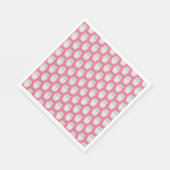 Mattiertes Rosa Herz Cupcake Sprinkles Dessert Lie Serviette (Ecke)