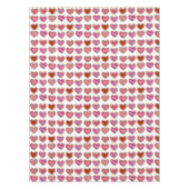 Mattiertes rosa Herzkraut Liebe Valentinstag Tischdecke (Vorderseite)